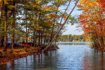 Chain o lakes , Waupaca Wisconsin in autumn
