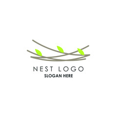 Bird Nest Icon Template Vector Illustration