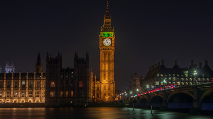 Big Ben, Westminster Bridge at Night
