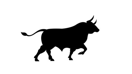   Black Bull Logo Vector Illustration