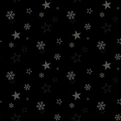 star seamless with snowflakes background for winter and christmas theme