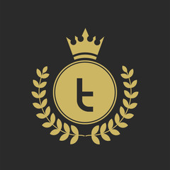 Naklejka premium Premium Vector T Logo. Beautiful Logotype design for luxury company branding. Elegant identity design.