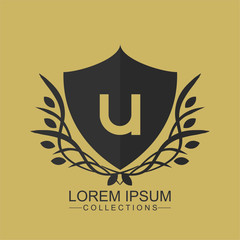 Unique creative simple fashion brands, U initial based letter icon logo. Vintage vector font