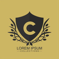 Unique creative simple fashion brands, C initial based letter icon logo. Vintage vector font