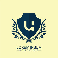 U Elegant logo,Design for Boutique hotel,Resort,Restaurant, Royalty, Victorian identity. Vintage vector font