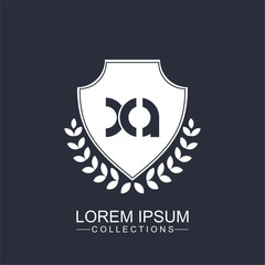 Vintage Letter XA Logo. Letter Design Vector with shield. Perfect for web design, banner and presentation. vector illustration.