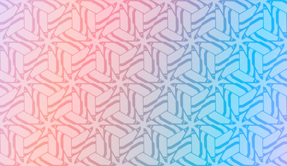 Fototapeta premium Vector geometric pattern. Triangles curved line. For wallpaper, presentation background, interior design, fashion print. Gradient color