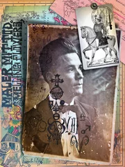 Foto op Plexiglas Fantasie Collage met oude macabere foto& 39 s. Alchemistische, esoterische en mysterieuze manuscripten, en geesten, nachtmerries en surrealistische illustraties