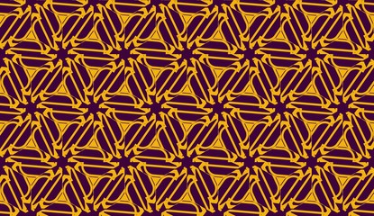 Vector illustration with pattern in triangles style. Curved line. Decorative design for For interior wallpaper, smart design, fashion print. Purple, orange color. Seamless