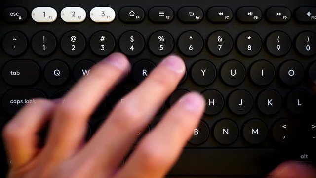 Time lapse of fingers typing