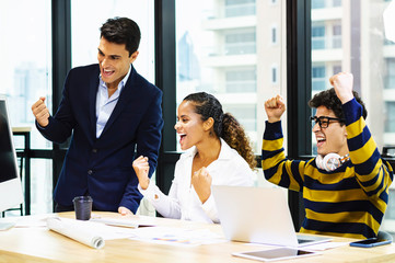 Young business design team having a meeting together.