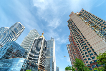Obraz premium 青岛中央商务区高层建筑