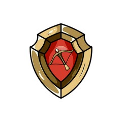 shield gaming mascot arrow design vector