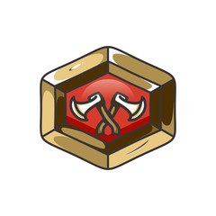 shield gaming mascot ax design vector