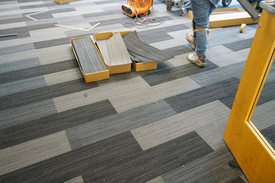 carpet installed in the office building