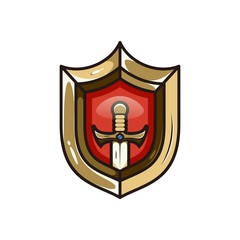 shield gaming mascot sword design vector