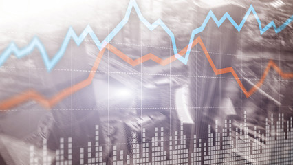 Stock Market Concepts With Skyscrapers. Abstract modern city.