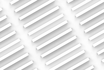 3d rendering. minimal modern diagonal white panel bar stack wall and floor background.