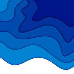 3D abstract background and paper cut shapes, vector illustration