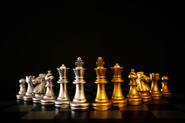 Image of chess game. Business, competition, strategy, leadership and success concept