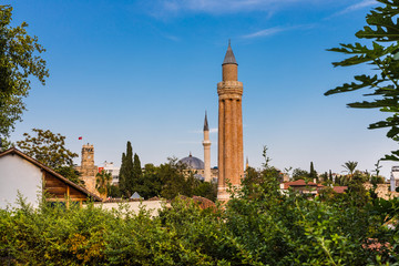 View of the historical part of the Old Town or Kaleici in Antalya, Turkey