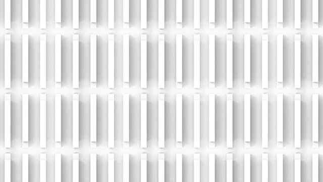 loopable movement of Vertical parallel white panel bar stack wall and floor footage background.