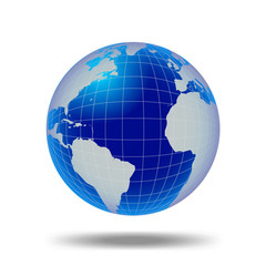 高精細　地球のイラストレーション　立体　球体　資料　地図データ　社会　国