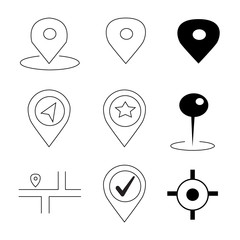 transparent vector icon pack, set of icons such as Pin, Compass, Map, Placeholder, Placeholder,gps