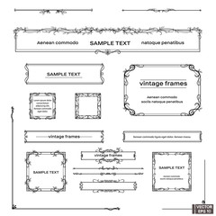 Scrolls and curls, elements for design. Set of vintage frames.