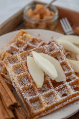 Christmas breakfast with waffles