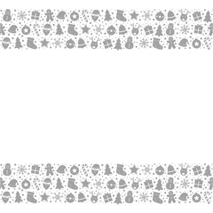 Christmas background with festive icons. Xmas decorations. Vector