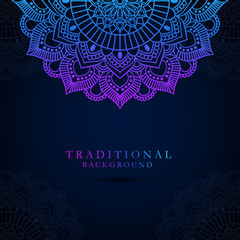 Luxury mandala background with trendy gradient color