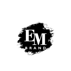 Initial letter EM brush vector logo template
