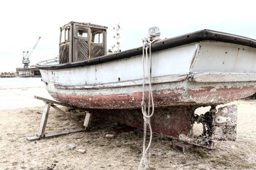 fishing boat on beach