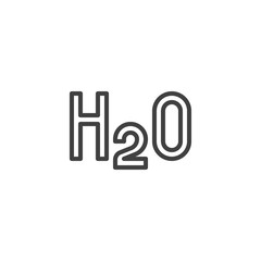 Water formula H2O line icon. linear style sign for mobile concept and web design. Chemical formula of water outline vector icon. Symbol, logo illustration. Vector graphics