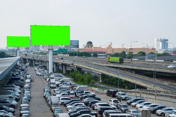 billboard blank Green screen for outdoor advertising poster