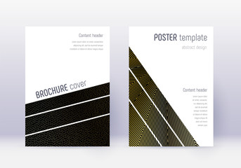 Geometric cover design template set. Gold abstract