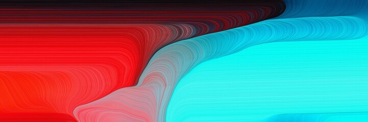 modern soft curvy waves background illustration with turquoise, crimson and very dark pink color