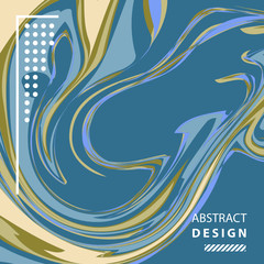 Luxury Blue Gold Marble Liquid Background Vector Template