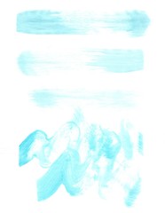 Abstract colorful brushstrokes as background with flowing lines drawn by watercolor paints. Great basic of print, badge, party 