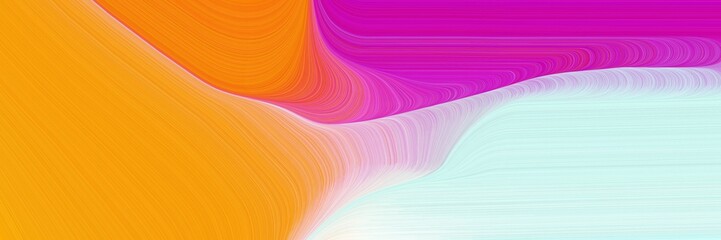 elegant curvy swirl waves background design with lavender, medium violet red and orange color