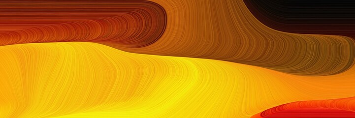 modern soft curvy waves background design with amber, very dark red and saddle brown color