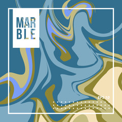 Luxury Blue Gold Marble Liquid Background Vector Template