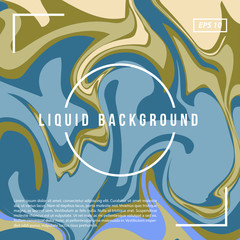 Luxury Blue Gold Marble Liquid Background Vector Template