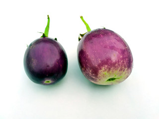 a fresh healthy brinjal isolated on white background