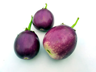 a fresh healthy brinjal isolated on white background