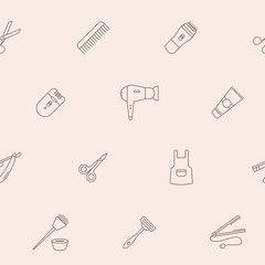 Hair Salon background - Vector seamless pattern of hairdressing and barber shop for graphic design