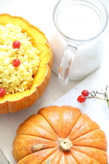 Pumpkin porridge with milk