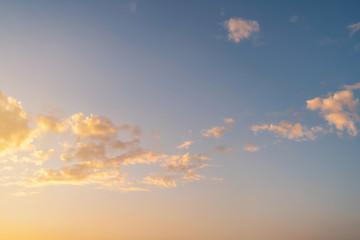 Beautiful sky with clouds at sunset