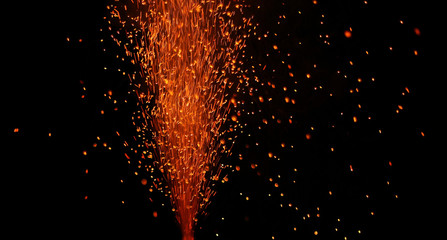 Beautiful Diwali Glowing Firecracker, fire of cracker explosion on black background